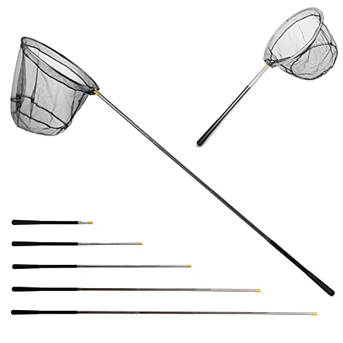 75" Telescoping Fishing Landing Net with Rubber Mesh